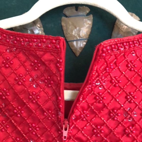 Red beaded VIE top - Picture 3 of 4